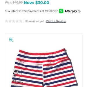 Voodoo Vixen Red, White, and Blue Striped Athletic Shorts
